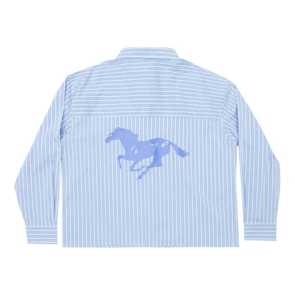 Running Horse Shirt Blue Stripes