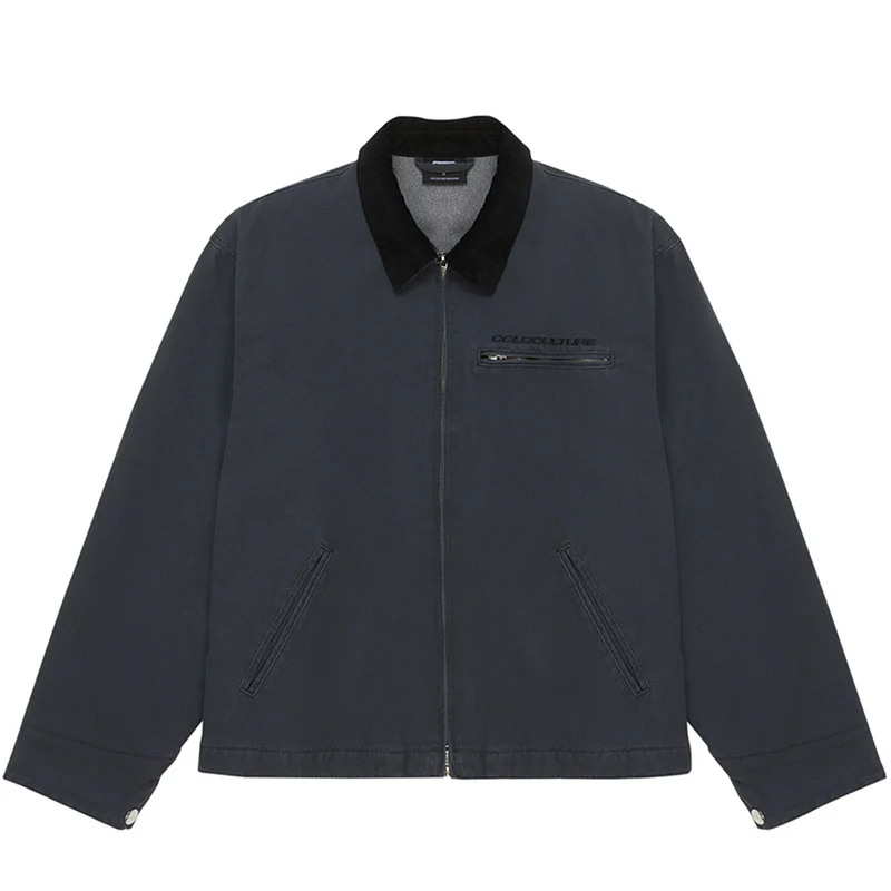 Work Zip Jacket Washed Black Work Zip Jacket Washed Black