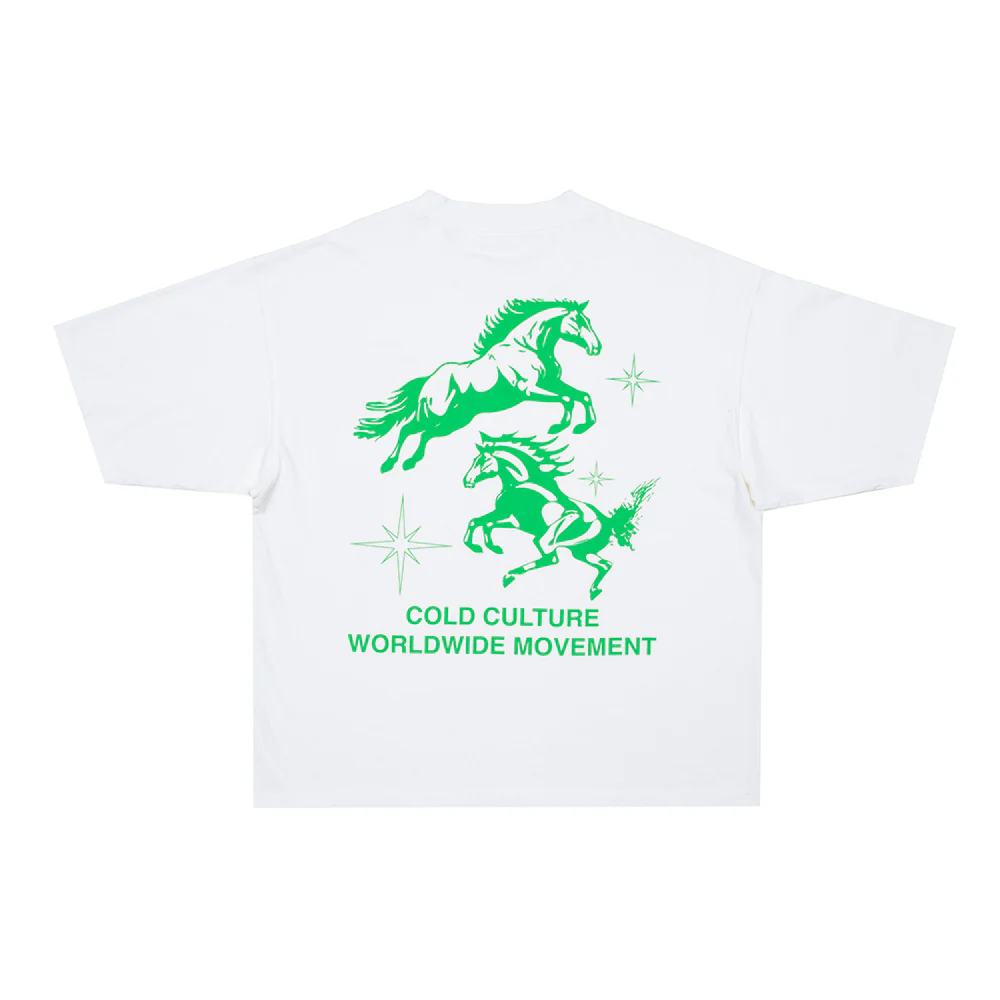 Horses-Tee-White.webp Cold Culture Horses Tee White